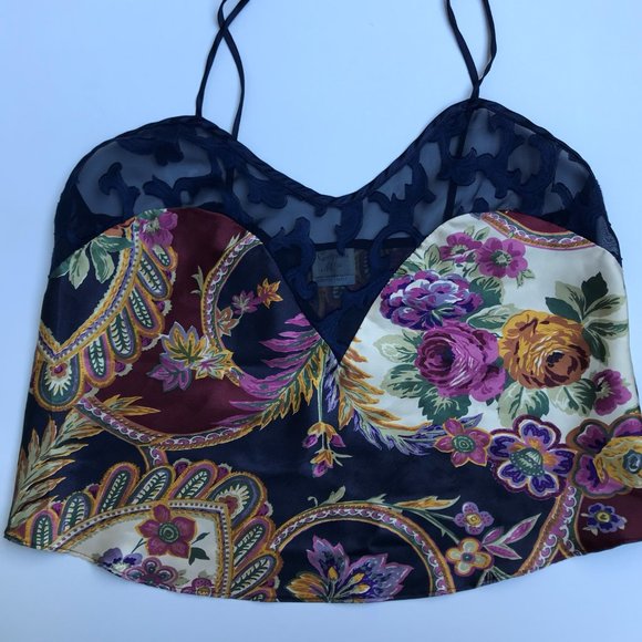 Vintage California Miss Silk and Lace Intimate Tank Top Size Medium - Picture 3 of 9